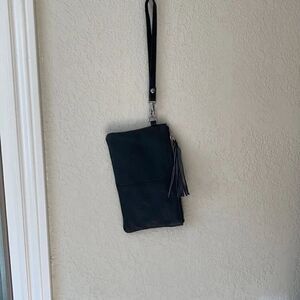 Hadaki Black Leather Wristlet
